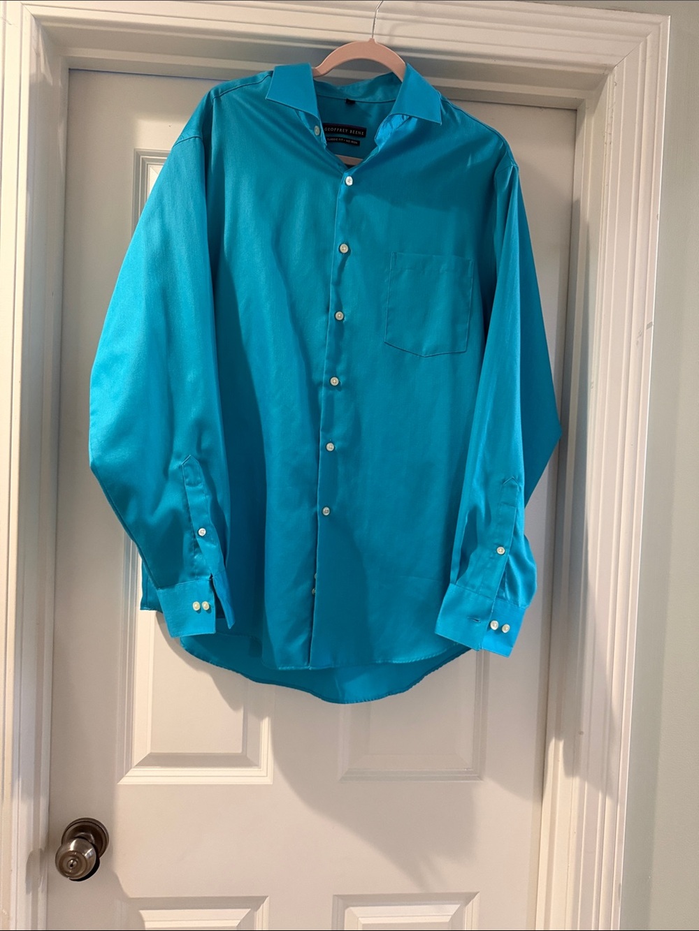 Geoffrey Beene Turquoise Long-Sleeve Dress Shirt